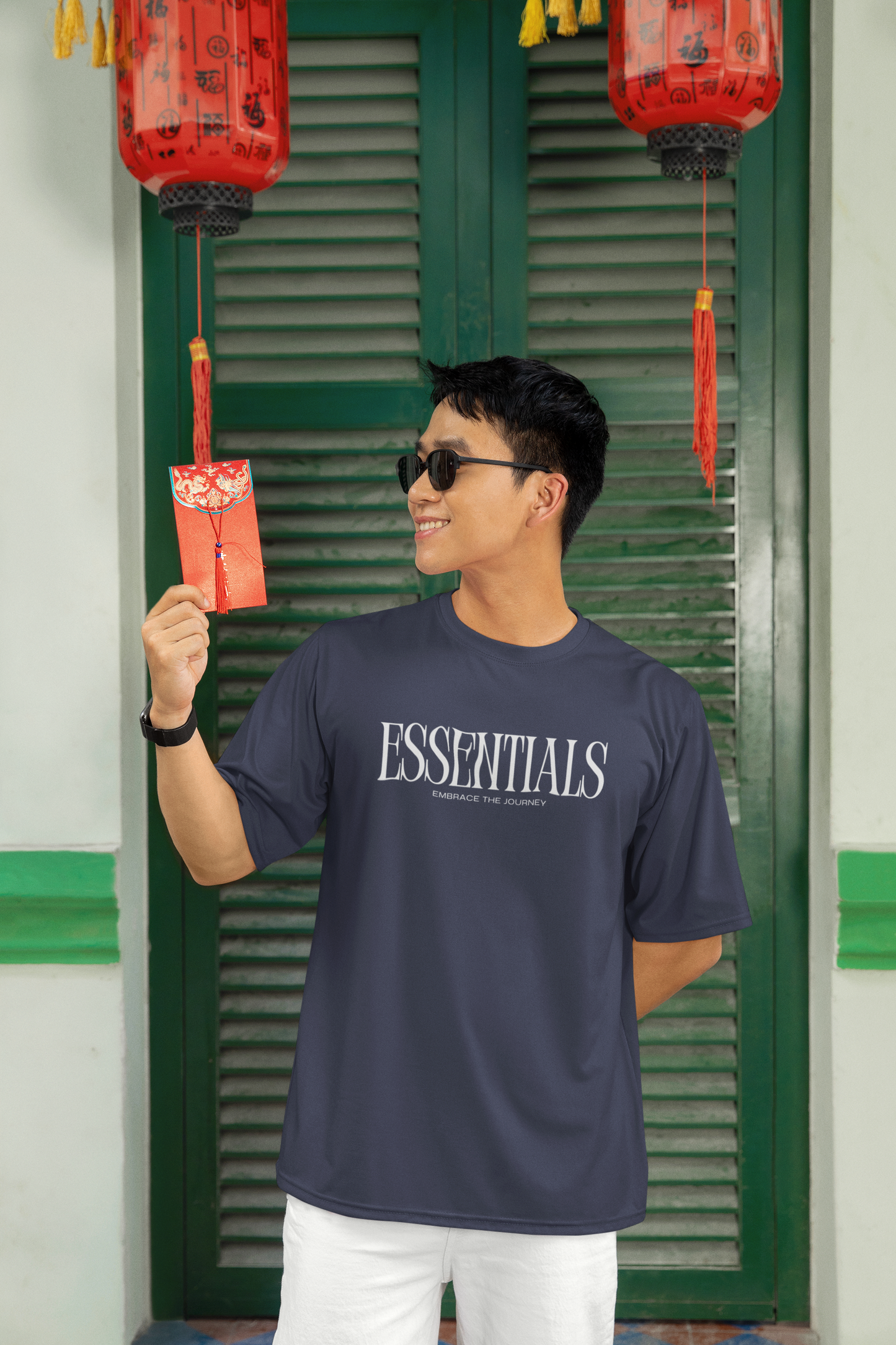 Taurus Monk Essentials Oversized Graphic T-Shirt in Navy Blue – relaxed drop-shoulder tee