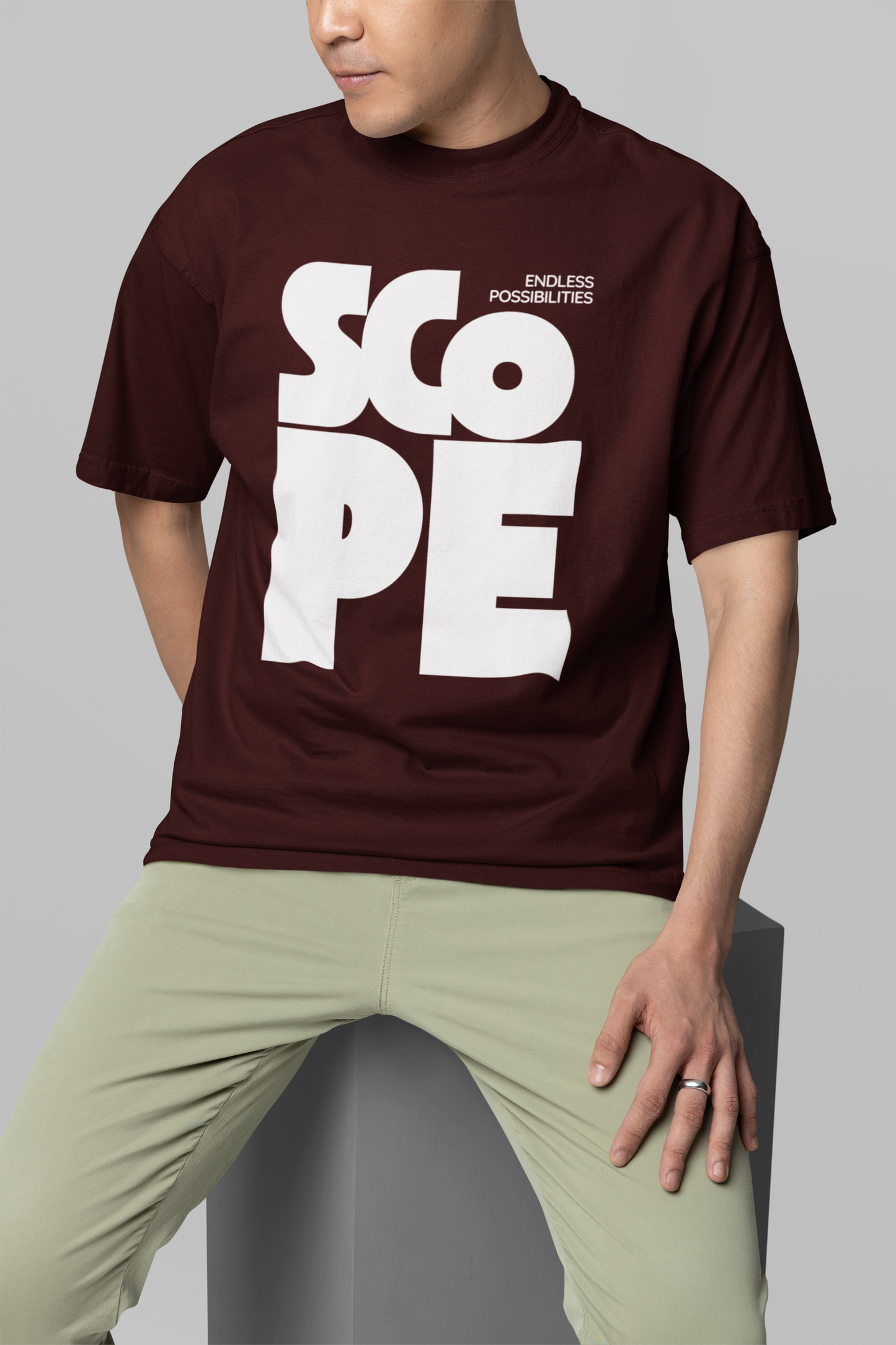 Taurus Monk Scope Oversized Graphic T-Shirt in Maroon – oversized streetwear tee