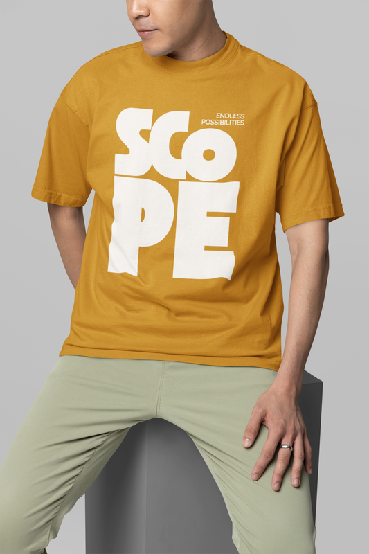 Taurus Monk Scope Oversized Graphic T-Shirt in Mustard Yellow – trendy oversized print tee