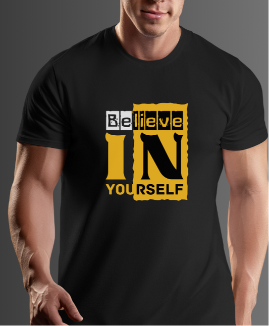Taurus Monk Believe In Yourself Graphic T-Shirt in Black – motivational print tee