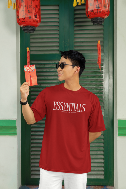 Taurus Monk Essentials Oversized Graphic T-Shirt in Red – bold oversized casual tee