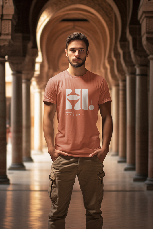 Taurus Monk Human Intelligence Graphic T-Shirt in Coral – casual graphic print tee