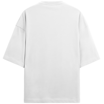 Taurus Monk ICON Star Terry Cotton Oversized T-Shirt in White – premium textured drop-shoulder tee
