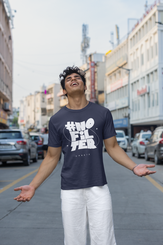 Taurus Monk No Filter Graphic T-Shirt in Navy Blue – everyday graphic tee