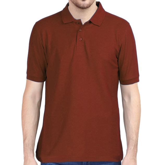 Taurus Monk Plain Polo T-Shirt in Brick Red – bold solid polo tee