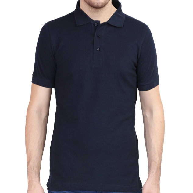 Taurus Monk Plain Polo T-Shirt in Navy Blue – everyday polo tee