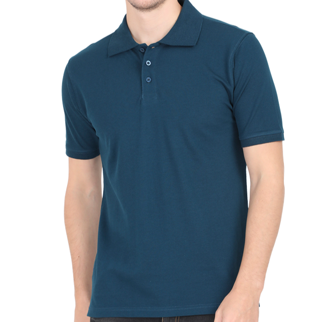 Taurus Monk Plain Polo T-Shirt in Petrol Blue – solid polo for daily wear