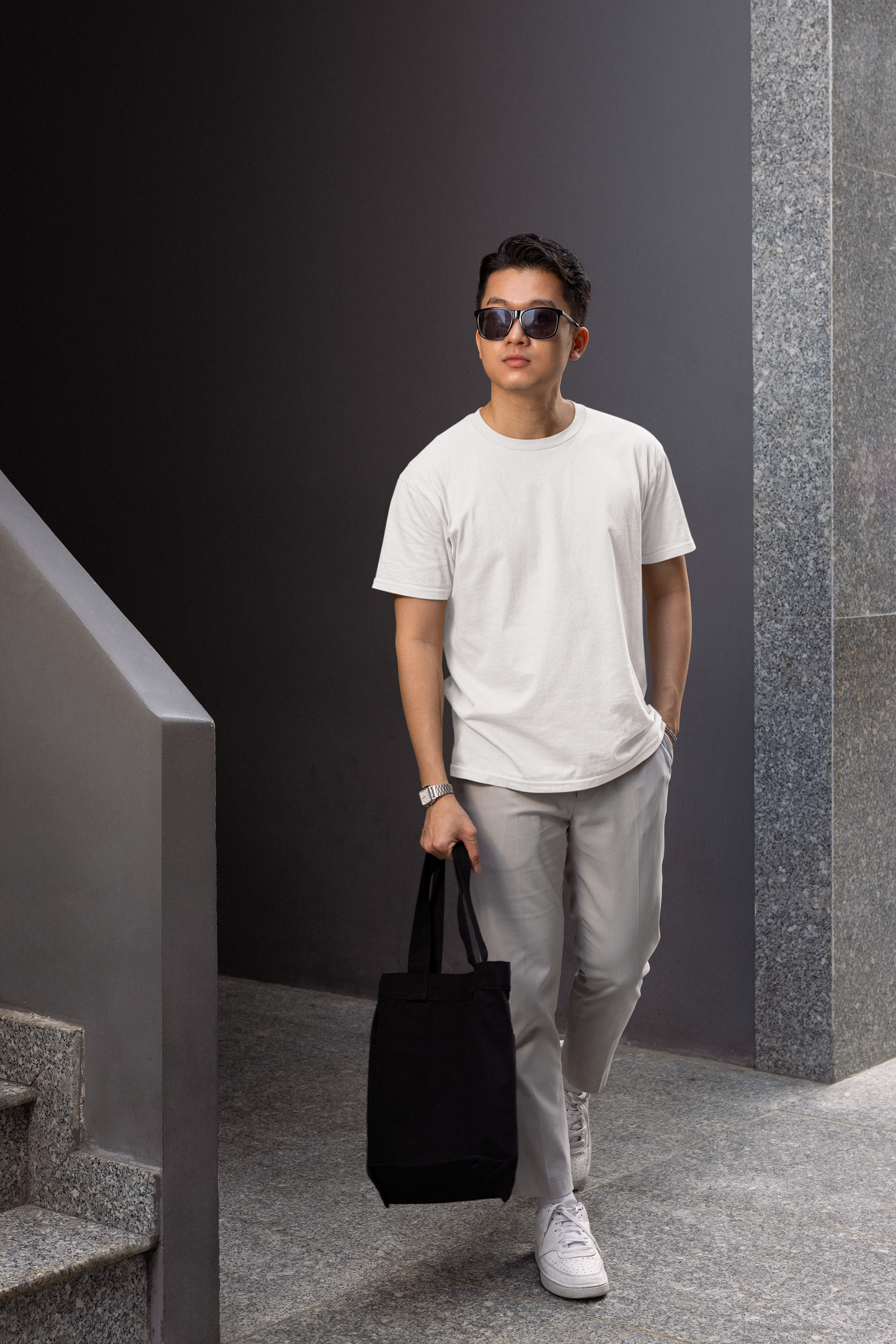 Taurus Monk Plain Regular Fit T-Shirt in White – clean minimal round neck everyday tee