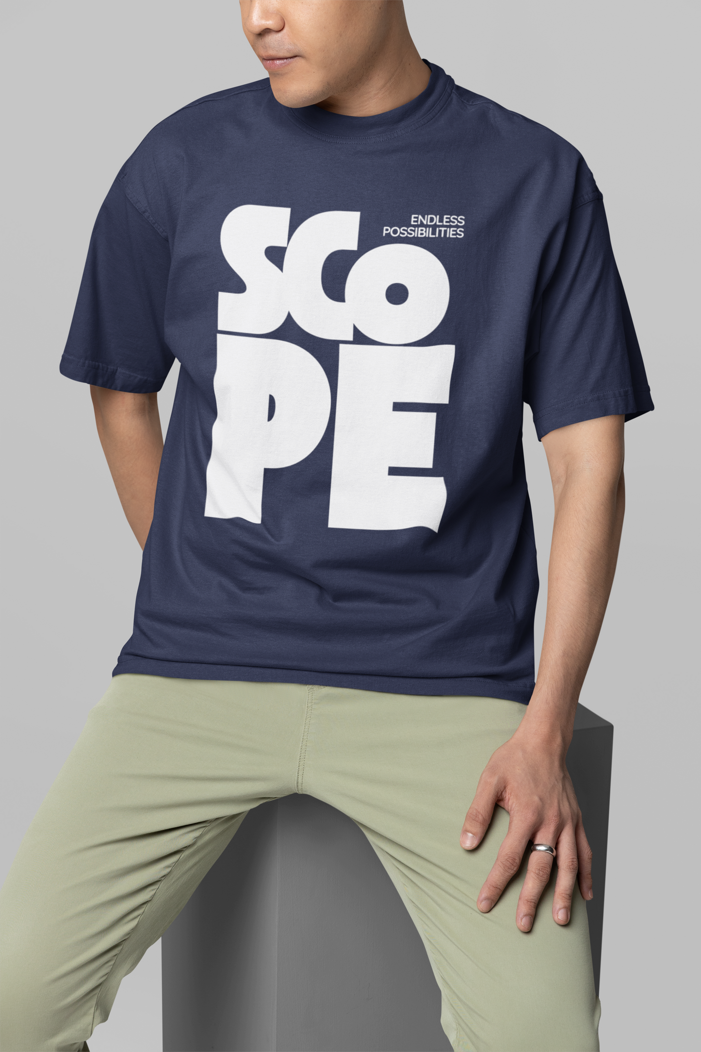 Taurus Monk Scope Oversized Graphic T-Shirt in Navy Blue – relaxed oversized graphic tee