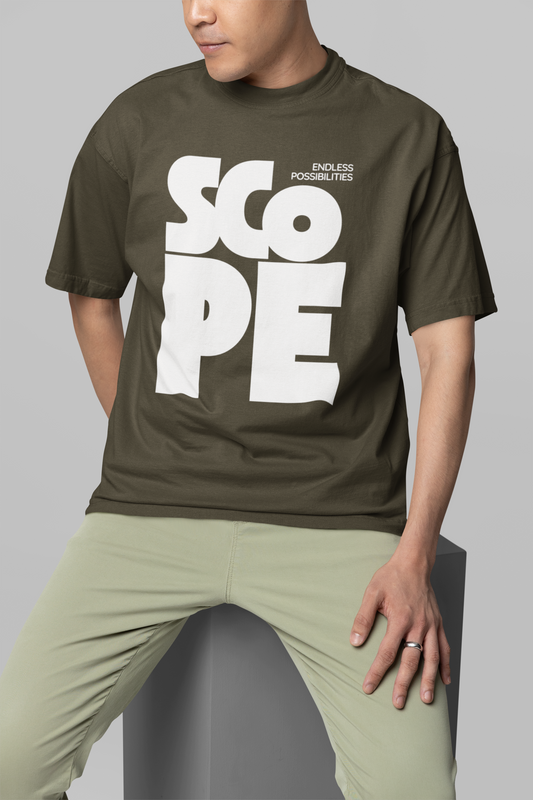 Taurus Monk Scope Oversized Graphic T-Shirt in Olive Green – earthy oversized casual tee