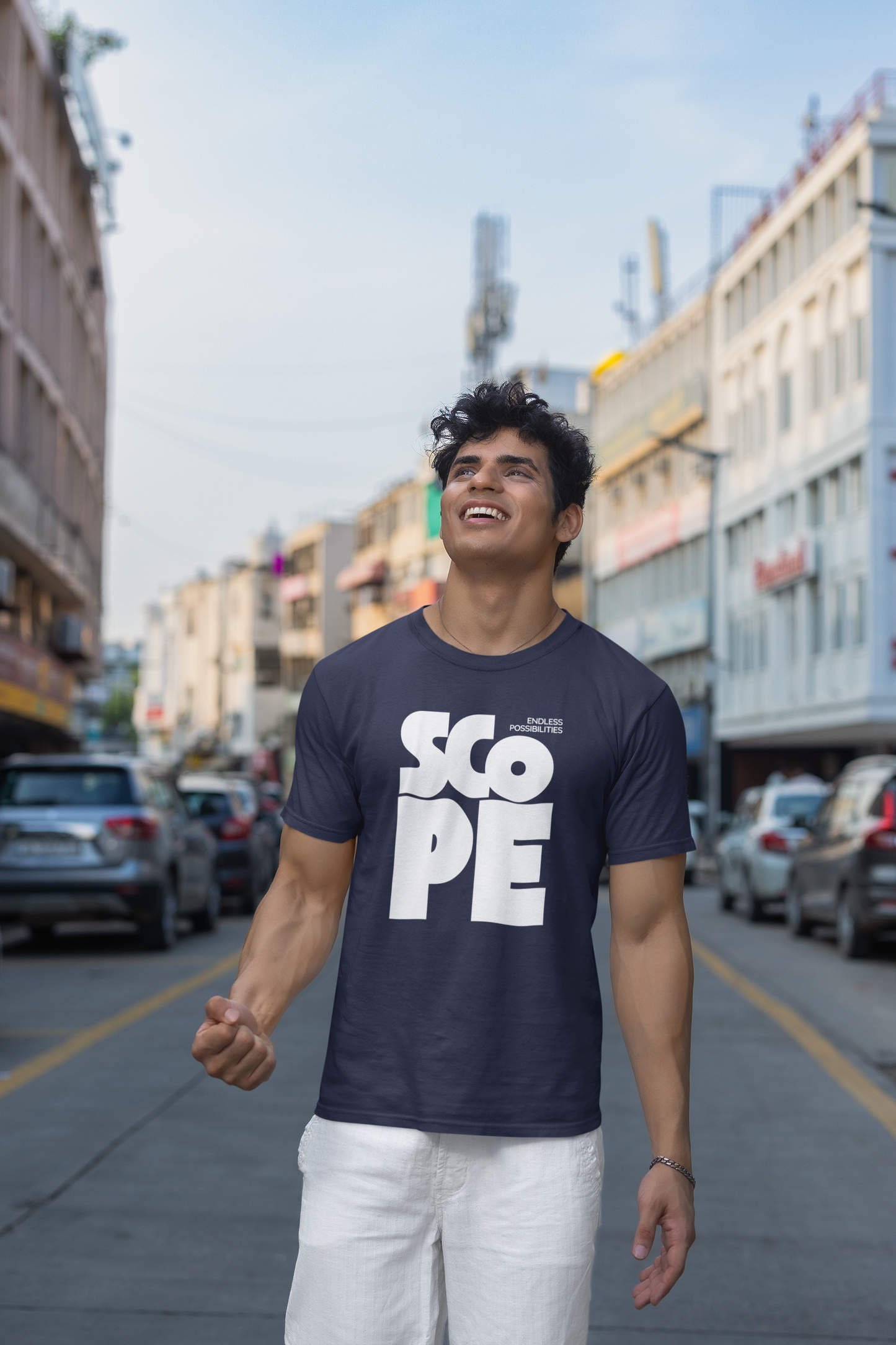 Taurus Monk Scope Regular Fit Graphic T-Shirt in Navy Blue – everyday casual graphic tee