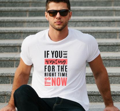 Taurus Monk Time is Now Graphic T-Shirt in White – motivational typography print tee