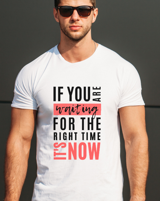 Taurus Monk Time is Now Graphic T-Shirt in White – motivational typography print tee