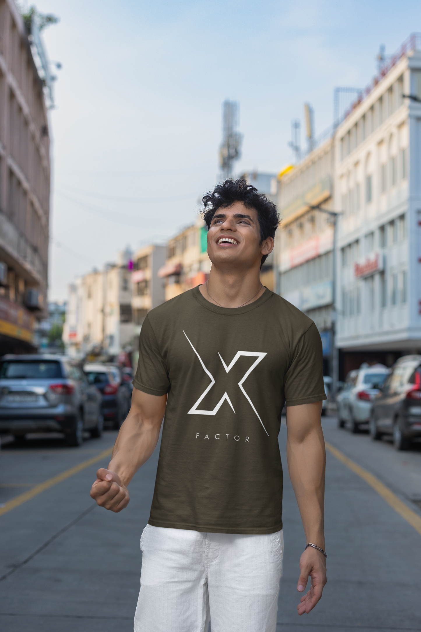 Taurus Monk X Factor Regular Fit Graphic T-Shirt in Olive Green – earthy X graphic tee
